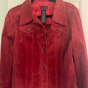 Suede Womens Red Jacket Size Medium